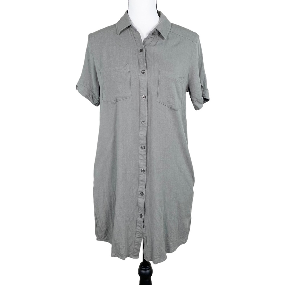 Lulus Olive Green Button Down Shirt Dress - Picture 3 of 10